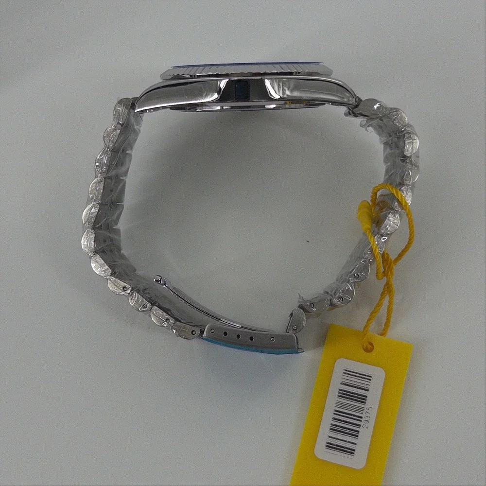 Invicta Specialty Watch Men OS Blue Dial Silver Stainless Steel Fluted NWT